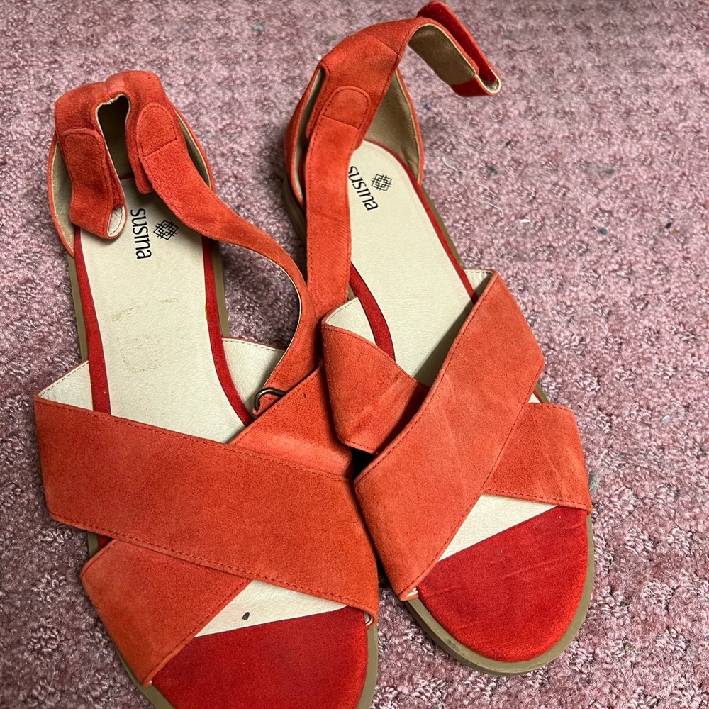 Women's Red Orange Sandals